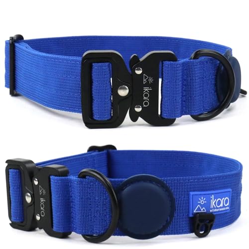 Ikara Wilderness Co Strapazierfähiges Hundehalsband – Apple Airtag Hundehalsband für mittelgroße und große Hunde – Hundehalsband für Outdoor-Abenteuer mit leichterer Schnalle, Nylon-Haustierbedarf für von Ikara Wilderness Co