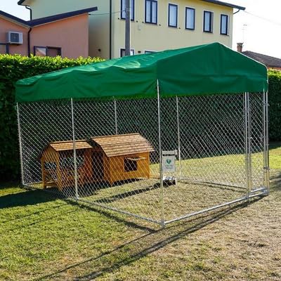 Hundebox Modell Matilda Zaun 3,96 x 2,28 mit Futternapfhalter von Il Verde Mondo