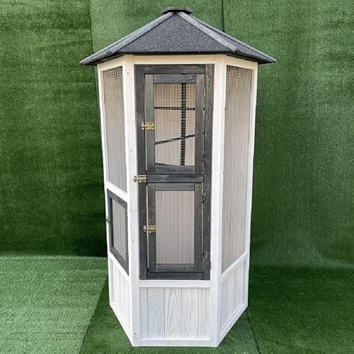 Vogelhaus aus Kokosnussholz, sechseckig von Il Verde Mondo