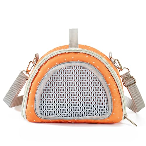 Hamster-Abenteuer-Handtasche, Polyester, Haustier-Tragetasche, mit verstellbarem Riemen, atmungsaktiv, belüftetes Design für Outdoor-Aktivitäten, kleine Tier-Schultertasche von Illkjasfc