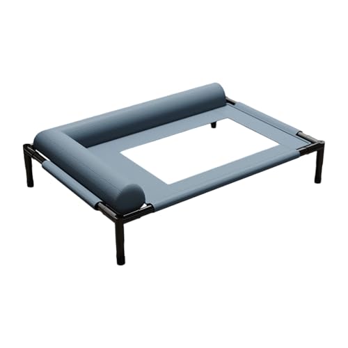 Illkjasfc Erhöhtes Haustierbett mit Kissen, kauresistentes Design, atmungsaktives Netz, waschbare Bezüge, Hundebett-Hängematte, für drinnen und draußen, kaufestes Hundebett von Illkjasfc