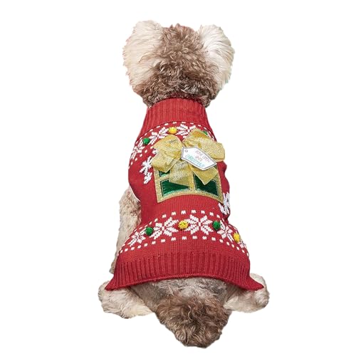 Illkjasfc Schöner Hunde Strickpullover Festival Kostüm Pullover Für Weihnachten Party Outfit Festival Haustier Winterpullover Urlaubs Requisiten von Illkjasfc