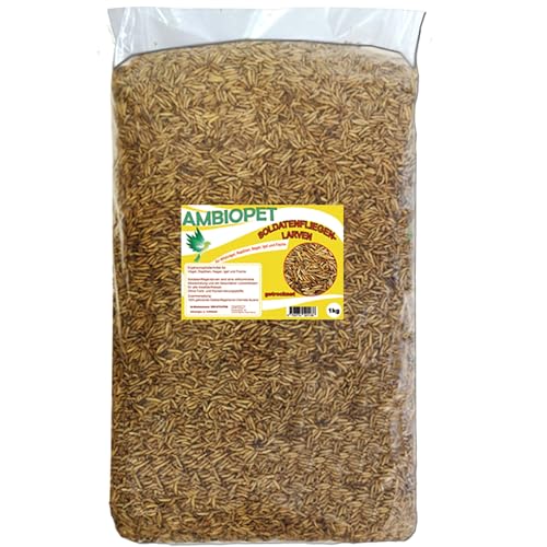 Illucens getrocknete Hermetia Soldatenfliegenlarven 1 kg für Erwachsene Hunde von Illucens