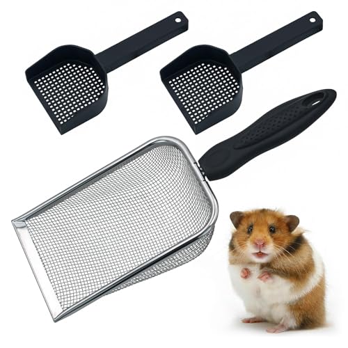 Ilofdsn Hamster Metallstreuschaufel für Sandbadbox, 3 Stück, Katzentoilette, Netzschaufel, Zubehör für Meerschweinchen, Rennmäuse, Rebbits, Kleintiere Ilofdsn Hamster Metallstreuschaufel für Sandbadbox, 3 Stück, Katzentoilette, Netzschaufel, Zubehör für Meerschweinchen, Rennmäuse, Rebbits, Kleintiere von Ilofdsn
