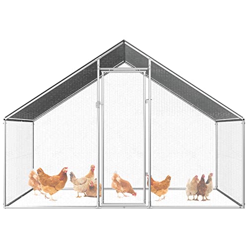 Imiee Hühnerstall für Hühner, Kleintiere & Pflanzen Freilaufgehege Stahl Verzinkt Kleintierstall Freilauf Vogelkäfig (2,75 x 2 x 1,92 m) von Imiee