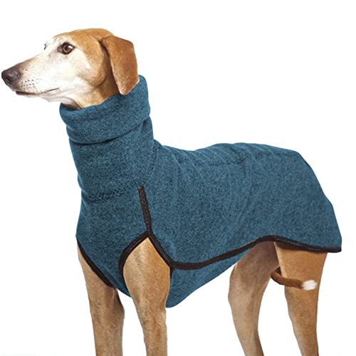 Imily Bela Hundepullover Fleece Rollkragen Hundemantel Warmer Weste Pullover Outdoor Hundejacke Winterkleidung für Kleine Mittel Große Hunde,Seeblau,M von Imily Bela