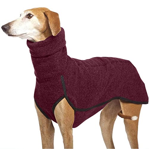 Imily Bela Hundepullover Fleece Rollkragen Hundemantel Warmer Weste Pullover Outdoor Hundejacke Winterkleidung für Kleine Mittel Große Hunde,Weinrot,XL von Imily Bela
