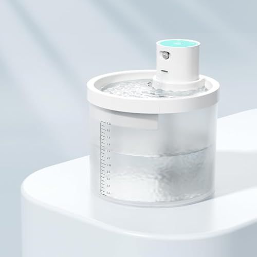 Imoncom Automatischer Haustier-Trinkbrunnen, 2,2L Kapazität, 4000mAh Akku, Kabelloser Wasserspender mit Sensor, Geräuscharm (Blau, 4000mAh) von Imoncom