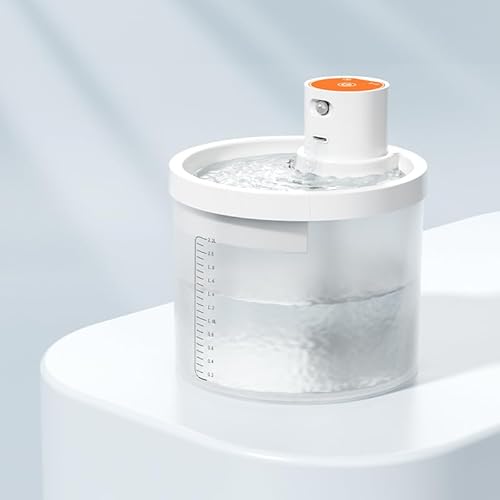 Imoncom Automatischer Haustier-Trinkbrunnen, 2,2L Kapazität, 4000mAh Akku, Kabelloser Wasserspender mit Sensor, Geräuscharm (Orange, 4000mAh) von Imoncom