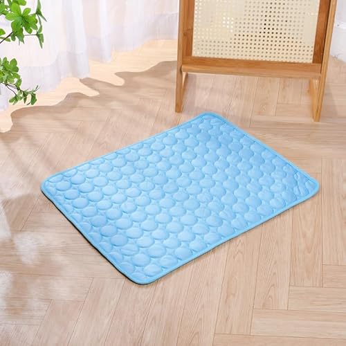 Imoncom Kühlmatte für Haustiere, Waschbare Haustiermatte, Kühlende Schlafmatte für Hunde und Katzen, Sommer Bodenkissen (Blau, XL) von Imoncom