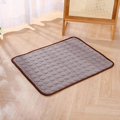Imoncom Kühlmatte für Haustiere, Waschbare Haustiermatte, Kühlende Schlafmatte für Hunde und Katzen, Sommer Bodenkissen (Braun, M) von Imoncom