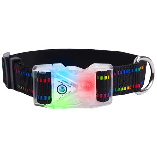 Imoncom LED-Hundehalsband, Wasserdicht, Reflektierend, Verstellbar 30-65 cm, Nylon, mit Edelstahl D-Ring, Schwarz Imoncom LED-Hundehalsband, Wasserdicht, Reflektierend, Verstellbar 30-65 cm, Nylon, mit Edelstahl D-Ring, Schwarz von Imoncom