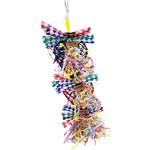 1042 Duo Willow Heart Shredder Vogelspielzeug - Fesselnder Kau- und Zerkleinerungsspaß für Sittiche, Nymphensittiche, Sittiche, Sittiche, Sittiche, Lovebirds und Wellensittiche - Natürliches und von Impeckable Bird Toys