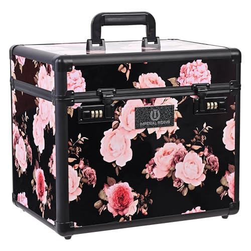 Imperial Riding IRHShiny Putzbox, Putzkoffer mit Zahlenschloss, verstellbare Fächer, Aufbewahrungsbox für Putzzeug, mit Spiegel im Deckel, hochwertiger Putzkasten, 38x28x32cm, Blumenmuster Imperial Riding IRHShiny Putzbox, Putzkoffer mit Zahlenschloss, verstellbare Fächer, Aufbewahrungsbox für Putzzeug, mit Spiegel im Deckel, hochwertiger Putzkasten, 38x28x32cm, Blumenmuster von Imperial Riding