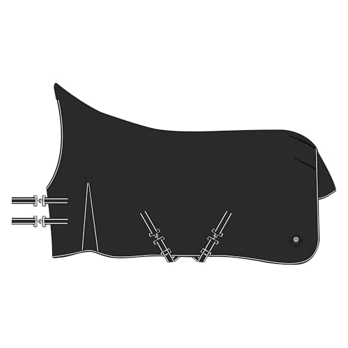 Imperial Riding Outdoordecke Basic Sommerregendecke, abnehmbares Halsteil, leichte Outdoordecke, wetterfestes Material, mit Gehfalte, Kreuzbegurtung, Schweif - & Beinschnüre, Schwarz, 145 von Imperial Riding