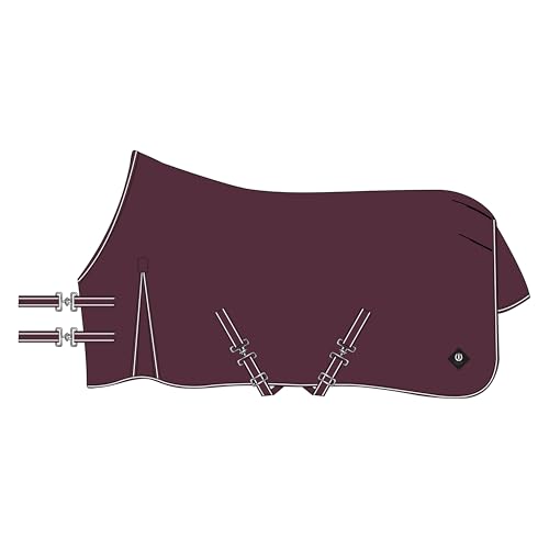 Imperial Riding Outdoordecke IRHBasic 0g Fleece, ohne Halsteil, leichte Outdoordecke, wetterfestes Material, mit Gehfalte, Kreuzbegurtung, Schweif - & Beinschnüre, Weinrot, 165 von Imperial Riding