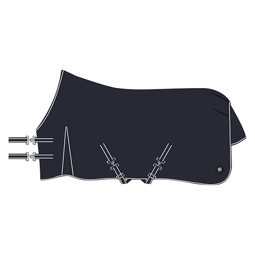 Imperial Riding Outdoordecke IRHBasic 200g, Highneck, mittelschwere Outdoordecke, wetterfestes Material, Gehfalte, 600D Polyester, Kreuzbegurtung, Schweif - & Beinschnüre, Navy, 145 von Imperial Riding