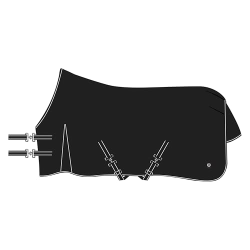 Imperial Riding Outdoordecke IRHBasic 200g, Highneck, mittelschwere Outdoordecke, wetterfestes Material, Gehfalte, 600D Polyester, Kreuzbegurtung, Schweif - & Beinschnüre, Schwarz, 165 von Imperial Riding
