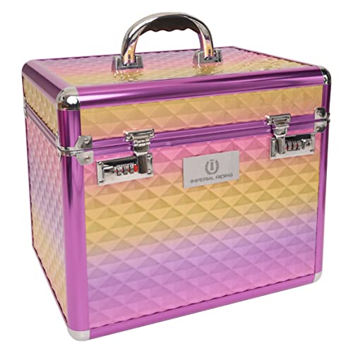Imperial Riding Shiny Putzbox, Putzkoffer mit Zahlenschloss, verstellbare Fächer, Aufbewahrungsbox für Putzzeug, mit Spiegel im Deckel, hochwertiger Putzkasten, 38x28x32cm, Einhorn von Imperial Riding