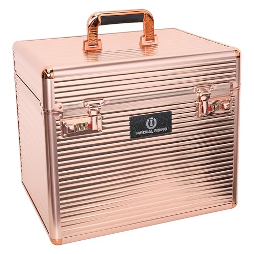 Imperial Riding IRHShiny Classic Putzbox, Putzkoffer mit Zahlenschloss, verstellbare Fächer, Aufbewahrungsbox für Putzzeug, mit Spiegel im Deckel, hochwertiger Putzkasten, 38x28x32cm, Roségold Imperial Riding IRHShiny Classic Putzbox, Putzkoffer mit Zahlenschloss, verstellbare Fächer, Aufbewahrungsbox für Putzzeug, mit Spiegel im Deckel, hochwertiger Putzkasten, 38x28x32cm, Roségold von Imperial Riding