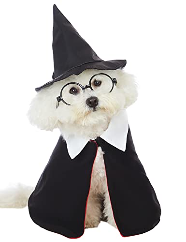 Impoosy Hund Halloween Kostüm Haustier Krawatte Kleidung Lustige Welpen Halloween Cosplay Shirts mit Brille (L) von Impoosy