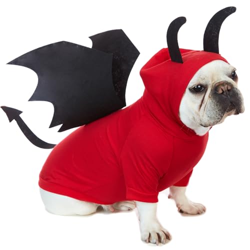 Impoosy Hund Halloween Kostüme Lustige Halloween Hund Dämon Hoodies Teufel Haustier Kleidung für Hunde Katzen Cosplay Kleidung (2XL) von Impoosy
