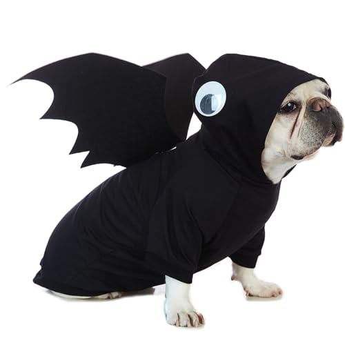 Impoosy Hund Halloween Kostüme Lustige Halloween Hund Fledermaus Hoodies Haustier Kleidung für Hunde Katzen Cosplay Kleidung (L) von Impoosy