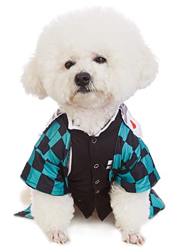 Impoosy Hunde-Halloween-Kostüm, niedlich, für Welpen, Cosplay-Shirts für kleine, mittelgroße und große Hundekleidung, Größe L, Grün von Impoosy