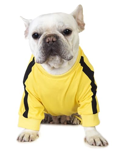 Impoosy Hunde-Kung-Fu-Shirt, Kampf-Haustier-Kleidung, niedliches Welpen-Gelb-Shirt, Kung-Fu-Kostüm für kleine Hunde, Größe XL von Impoosy