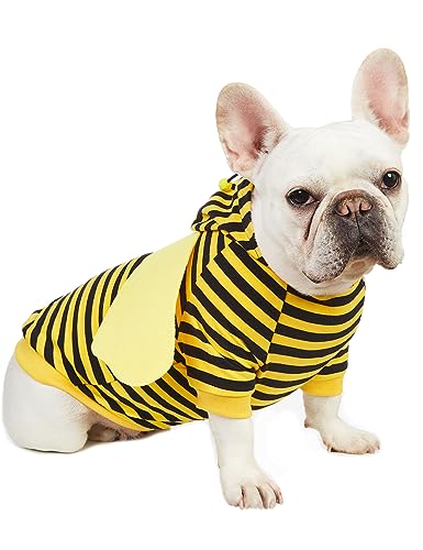 Impoosy Hundebienenen-Kapuzenpullover für Halloween, Hummel-Kostüme, niedliche Haustierkleidung, Welpen, Bienen-Hemden, Größe M von Impoosy