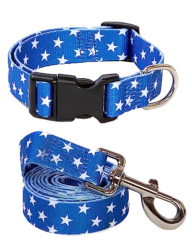 Impoosy Hundehalsbänder und lustige Leine, verstellbar, amerikanische Flagge, Halsbänder für kleine bis große Haustiere, Größe XL, 2 Stück von Impoosy