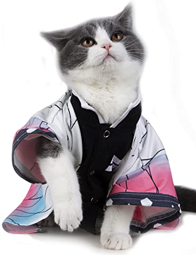 Impoosy Katzenkostüm, lustige Haustierkleidung, Kätzchen, Cosplay-Kleidung, Welpen-Shirt für kleine Hunde, Größe S, Rosa von Impoosy