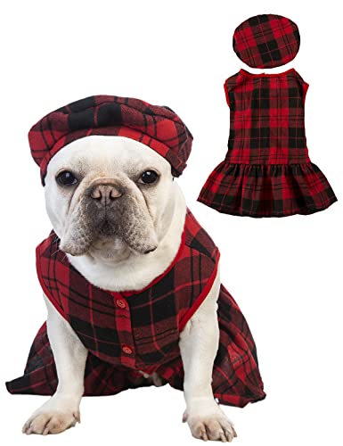 Impoosy Valentinstag Hundekostüm 100% Baumwolle Welpenkleid Haustier Kleidung Katze Valentinstag Rock für kleine Hundekleider (L) von Impoosy