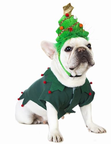 Impoosy Weihnachten Hund Kostüm Lustige Elf Haustier Kleidung mit Hunde Hut Xmas Puppy Shirts Kleine Hund Weihnachten Weihnachten Kleidung Outfit (L) von Impoosy