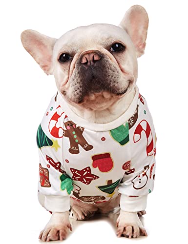 Impoosy Weihnachtshemd für Hunde, Schneemann, Pyjama, für Welpen, Süßigkeiten, Katzen, Baumwolle, Größe S von Impoosy