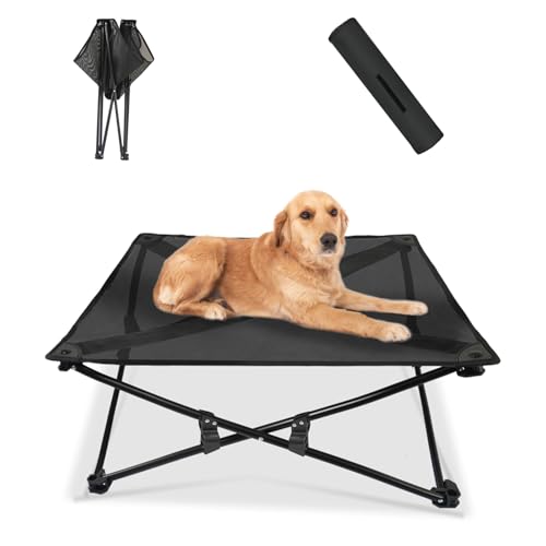 Imseigo Erhöhtes Hundebett, tragbar, faltbar, für mittelgroße und große Hunde, mit stabilem Stahlrahmen und langlebigem, atmungsaktivem Teslin-Gewebe, erhöhtes Haustierbett, 59 kg Kapazität, für Imseigo Erhöhtes Hundebett, tragbar, faltbar, für mittelgroße und große Hunde, mit stabilem Stahlrahmen und langlebigem, atmungsaktivem Teslin-Gewebe, erhöhtes Haustierbett, 59 kg Kapazität, für von Imseigo