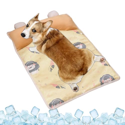 Imtrub Hundekühlmatte - Kühlende Bettmatte Für Haustiere Mit Höcker,Eismatte mit Kissen für Transportbox Käfig Hundezuhause Sofa Auto bei drinnen draußen Imtrub Hundekühlmatte - Kühlende Bettmatte Für Haustiere Mit Höcker,Eismatte mit Kissen für Transportbox Käfig Hundezuhause Sofa Auto bei drinnen draußen von Imtrub