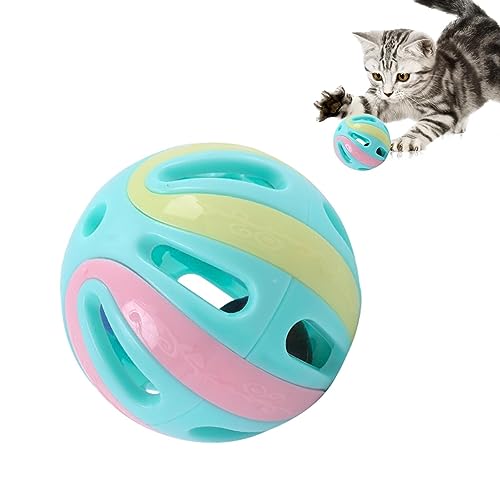 Imtrub Jingle Bell Katzenspielzeug - Katze Pounce Jingle Ball - Großer hohler Rasselball für Katzen, interaktives Kätzchen-Jagdspielzeug, kleine Jingle-Bälle für Kätzchen, Katzen und Haustiere von Imtrub