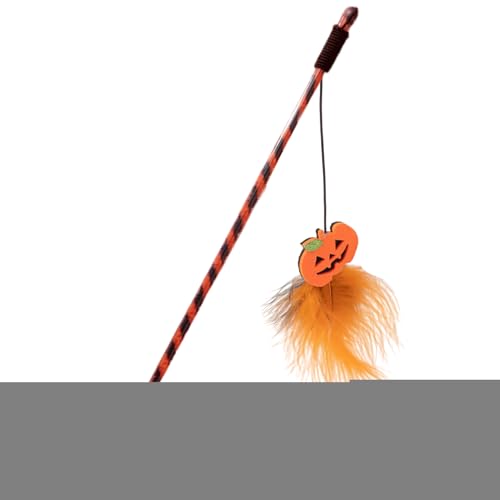Imtrub Katzenspielzeug | Interaktiver Halloween-Kätzchenstab, ergonomischer Katzen-Teaser- mit Kürbis-Geist zur Reduzierung von Langeweile, Jagdsimulation, Training, Übung von Imtrub