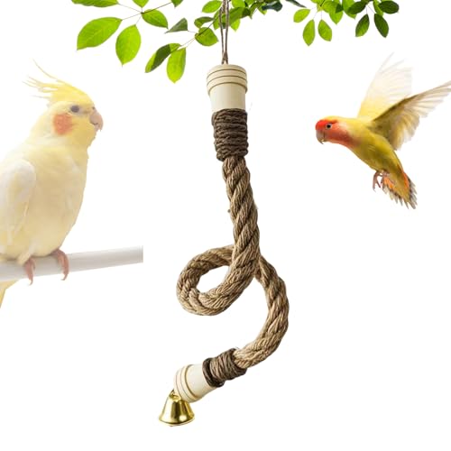 Imtrub Vogelschaukel Aus Baumwollseil | Kletterschaukel Für Wellensittiche,Käfigschaukel Für Voliere Balkon Terrasse Wellensittich Sittiche Conure von Imtrub