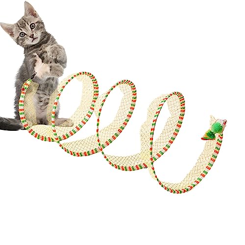 Katzenspielzeug für den Innenbereich - Katzentunnel, röhrenförmiges Katzenspielzeug - Tragbares interaktives Haustier-Abenteuer-Tunnelspielzeug, interaktives Katzenfederspielzeug für Katzen, Imtrub von Imtrub