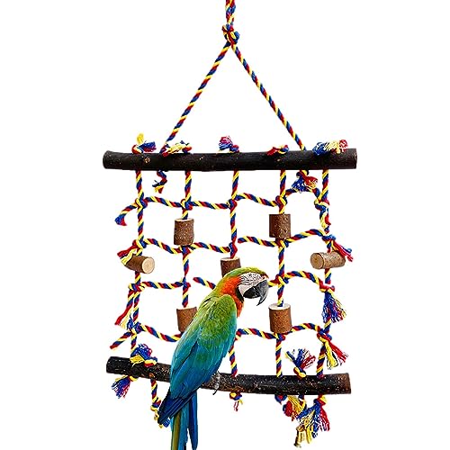 Vogel-Kletterseilnetz | Langlebiges und Robustes, verdicktes Kauspielzeugnetz - Einfach zu bedienendes, multifunktionales Papageien-Vogel-Haustier-Kletterwerkzeug Imtrub von Imtrub