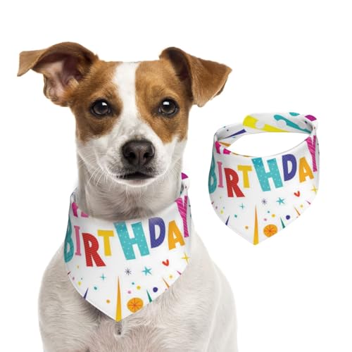 Alles Gute zum Geburtstag, Hundehalstücher, Baumwoll-Haustierschal, verstellbare Lätzchen für Haustiere,M Alles Gute zum Geburtstag, Hundehalstücher, Baumwoll-Haustierschal, verstellbare Lätzchen für Haustiere,M von InOmak
