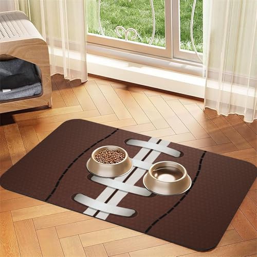 American Football,Waterproof Pet Feeding Mat,PU Leather Placemats for Cat Dog Water Bowl,Food Mats,30x45cm von InOmak