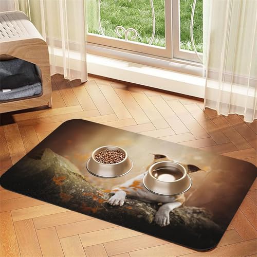 American Staffordshire Terrier Druck，Futtermatte für Haustiere, Tischsets aus PU-Leder für Katzen und Hunde,30x45cm von InOmak