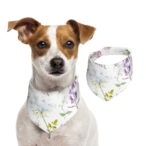 Aquarell Blumen Wildblumen, Hundehalstücher, Baumwoll-Haustierschal, verstellbare Lätzchen für Haustiere,M Aquarell Blumen Wildblumen, Hundehalstücher, Baumwoll-Haustierschal, verstellbare Lätzchen für Haustiere,M von InOmak