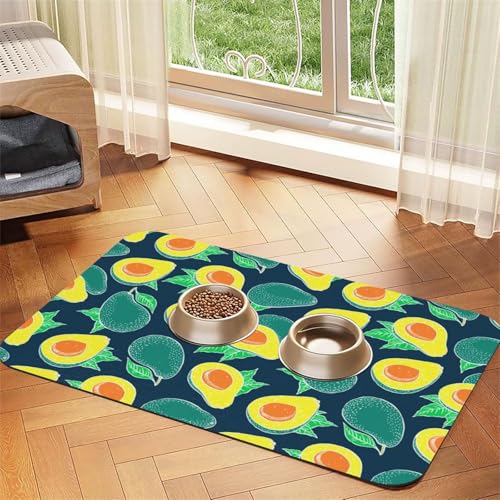 Avocado,Waterproof Pet Feeding Mat,PU Leather Placemats for Cat Dog Water Bowl,Food Mats,30x45cm von InOmak