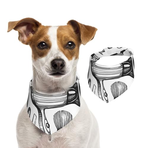 Barbershop-Symbole, Hundehalstücher, Baumwoll-Haustierschal, verstellbare Lätzchen für Haustiere,L Barbershop-Symbole, Hundehalstücher, Baumwoll-Haustierschal, verstellbare Lätzchen für Haustiere,L von InOmak