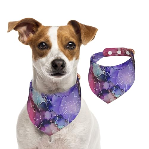 Batikblumen, Hundehalstücher, Baumwoll-Haustierschal, verstellbare Lätzchen für Haustiere,M von InOmak