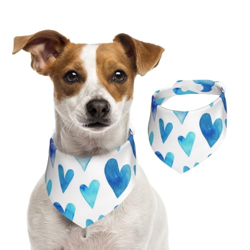 Blaues Herz Elegant Romantisch Einzigartig, Hundehalstücher, Baumwoll-Haustierschal, verstellbare Lätzchen für Haustiere,S Blaues Herz Elegant Romantisch Einzigartig, Hundehalstücher, Baumwoll-Haustierschal, verstellbare Lätzchen für Haustiere,S von InOmak
